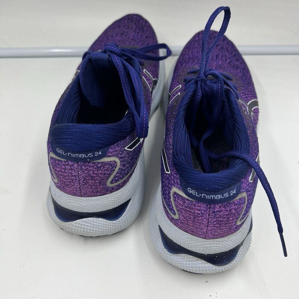 Asics Gel Nimbus 24 Running Shoes Womens Size 7.5 Purple Road Walking FF Blast - Picture 4 of 7